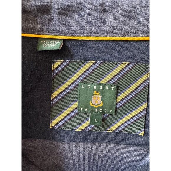 Robert Talbott Navy Blue Peruvian Cotton Shirt size Large EUC SOFT - Picture 4 of 4